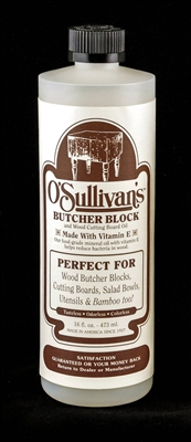 O'Sullivan's Butcher Block and Wood Cutting Board Oil with Vitamin E- 16 oz.