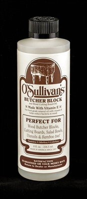 O'Sullivan's Butcher Block and Wood Cutting Board Oil with Vitamin E - 8 oz.